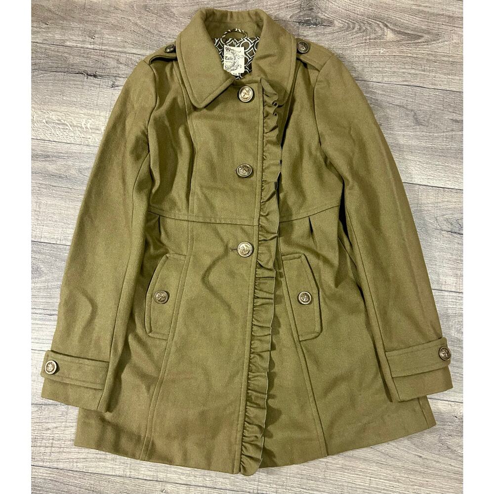 Anthropologie Tulle Womens Peacoat - Button Up Wool Blend - Size M